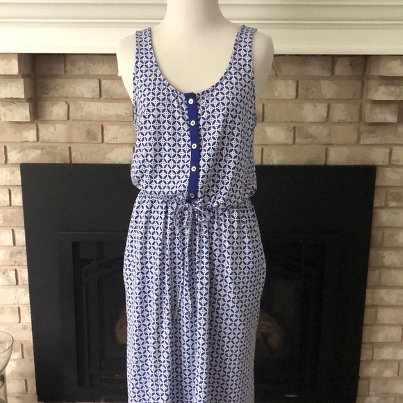 Gap Blue & White High Low Tank Maxi Dress size Small - Picture 2 of 9